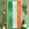 2 Pack 3.2ft x 9.8ft St. Patrick's Day Metallic Foil Fringe Curtain, Green Silver Orange Tinsel Curtains Streamer Large Photo Booth Props Backdrops for Irish Festive Wall Indoor Outdoor Decorations